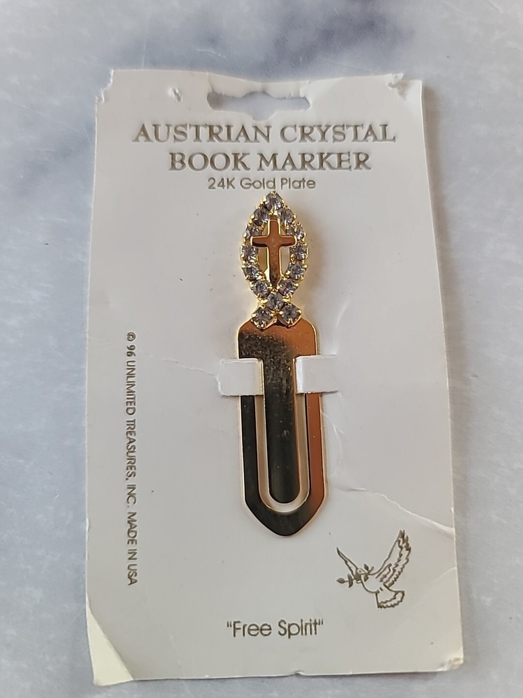 Austrian Crystal Book Marker 24k GP Book Marker
