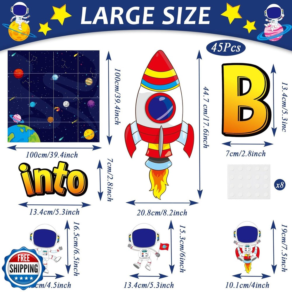 Outer Space Bulletin Board Classroom Decorations Set Galaxy Planet Spacecraft