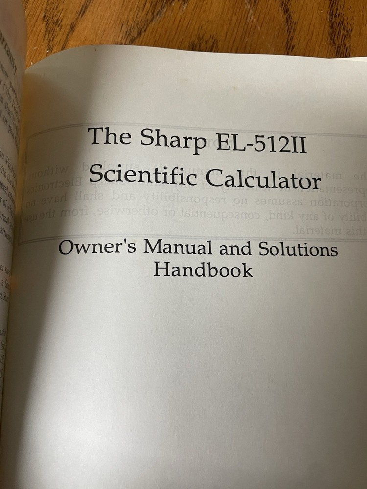 Vintage Sharp EL-512II Scientific Calculator LCD Display + Solutions Book