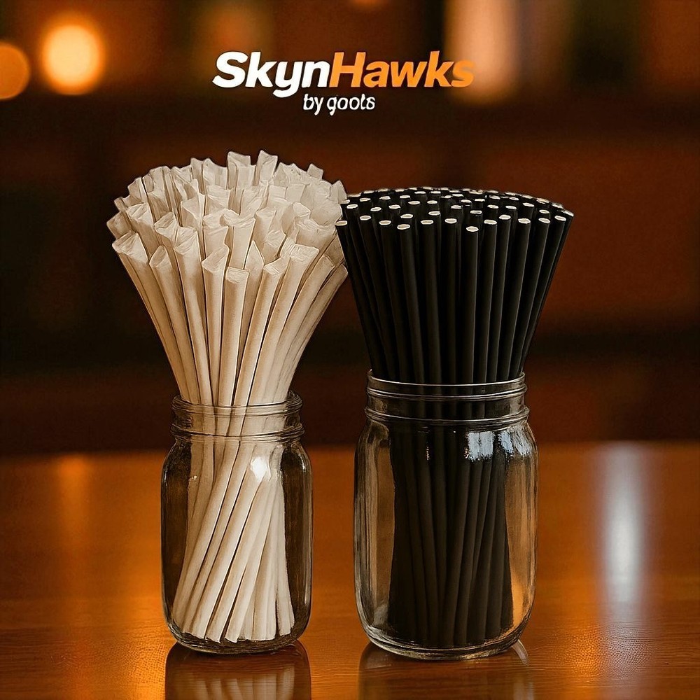 Paper Drinking Wrapped Straws Biodegradable Compostable 1000 Straws 7.75 x 0.24"