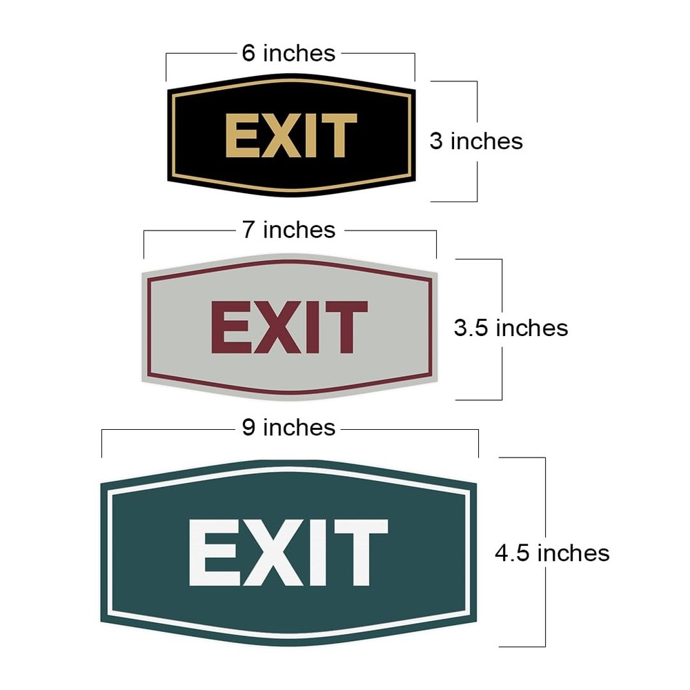 Fancy EXIT Sign Small Black/Gold 1 PC Door Wall Mount Display