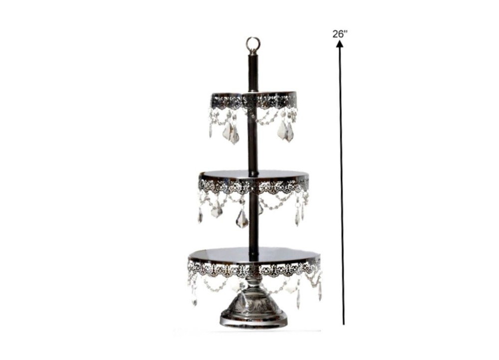 3 tier cupcake stand crystal drops
