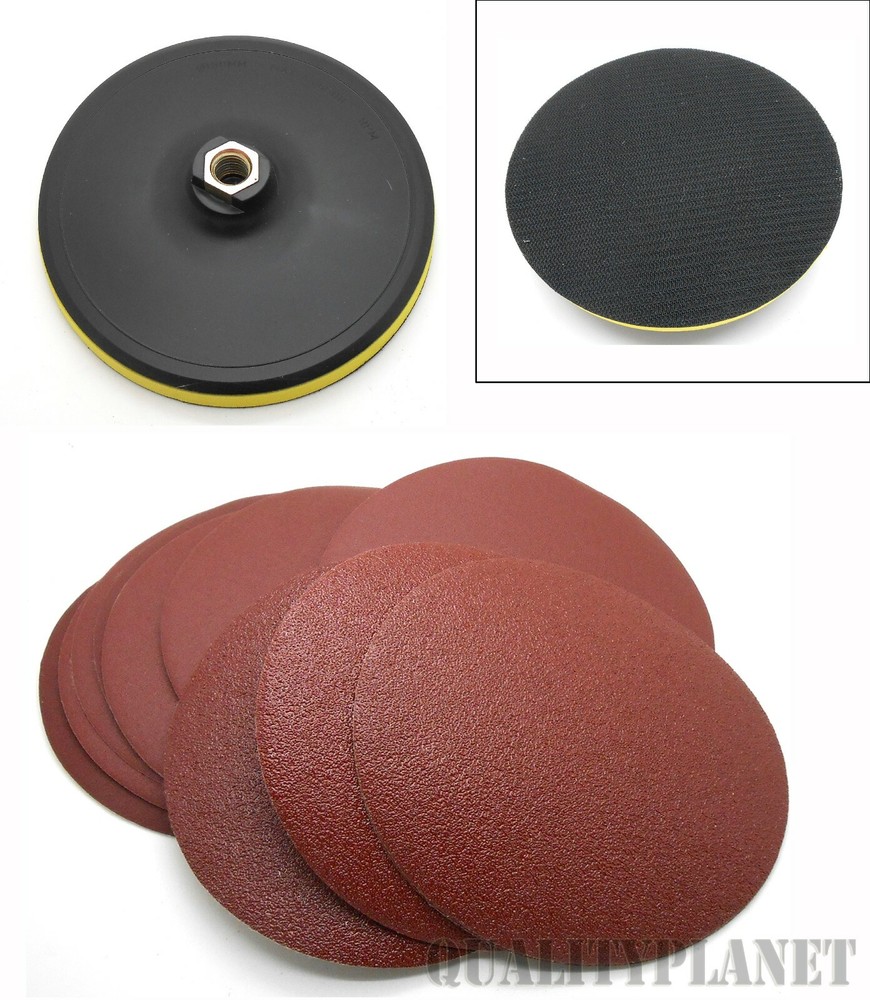 20pc 7" SANDING PAPER DISC 60 GRIT FOR ANGLE GRINDER + 7" SANDING PAD 5/8"