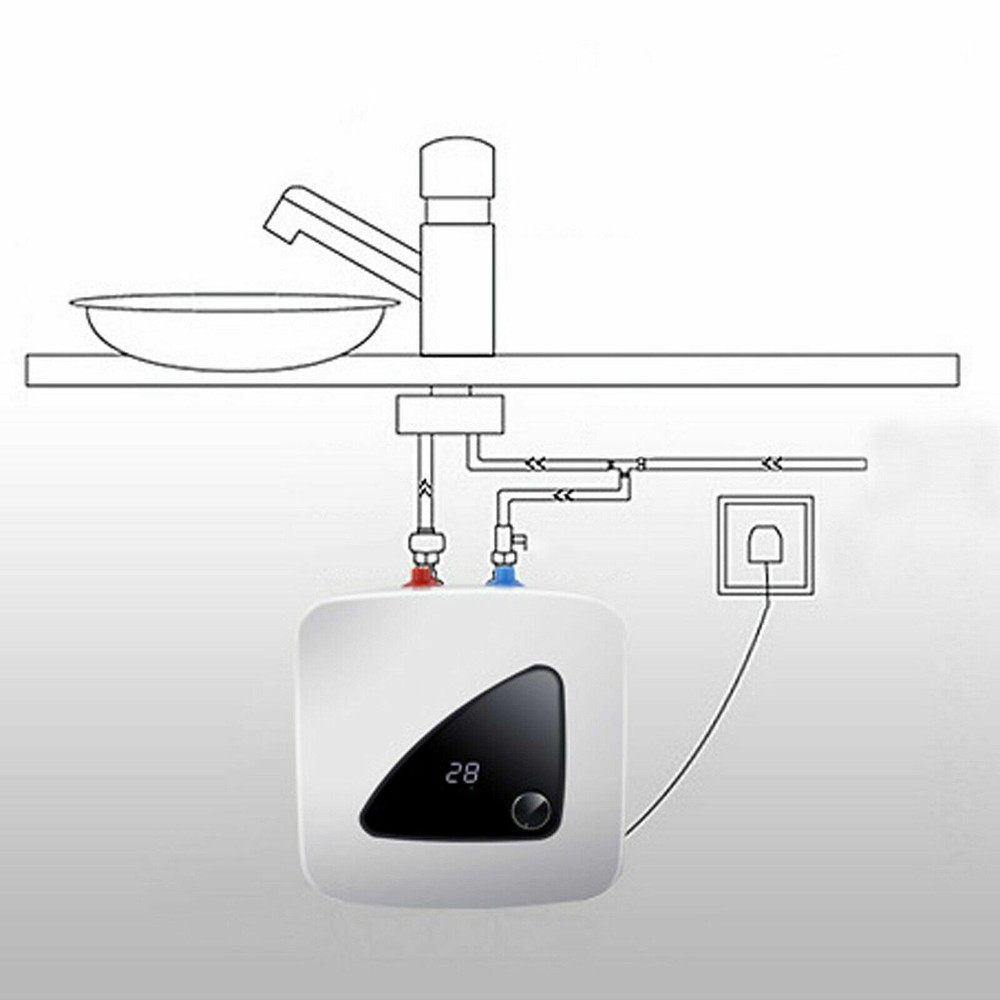 8L Mini-Tank Electric Hot Water Heater for Kitchen Bathroom 1500W Watt 110V New