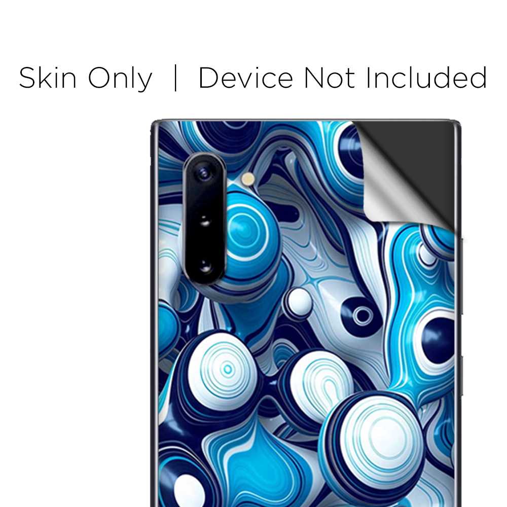 Skins Decal Wrap for Samsung Galaxy Note 10 Mixed Blue Bubbles Glass