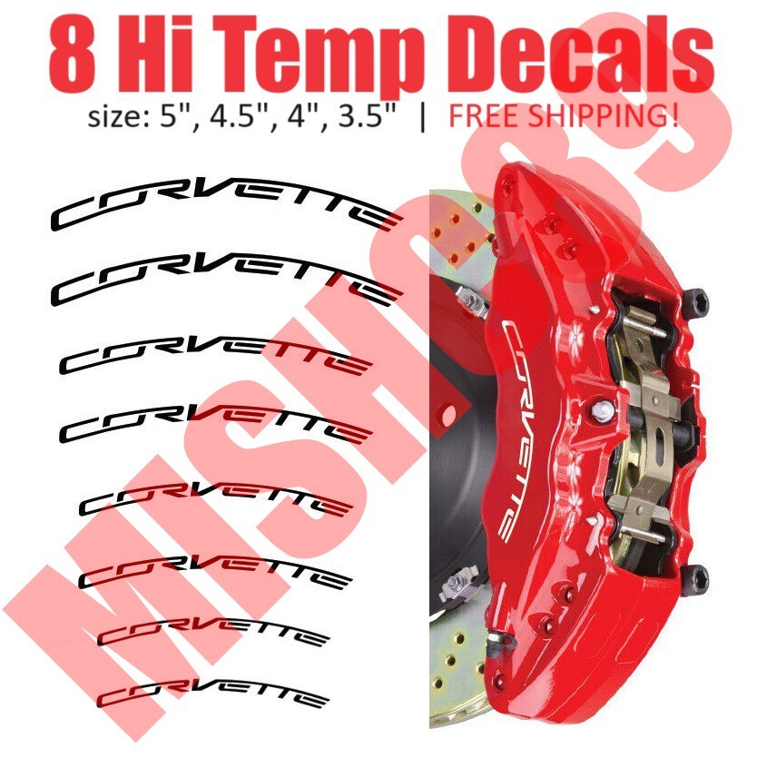 Fits Corvette C7 Brake Caliper Sticker High Temp Curved Decal Vinyl