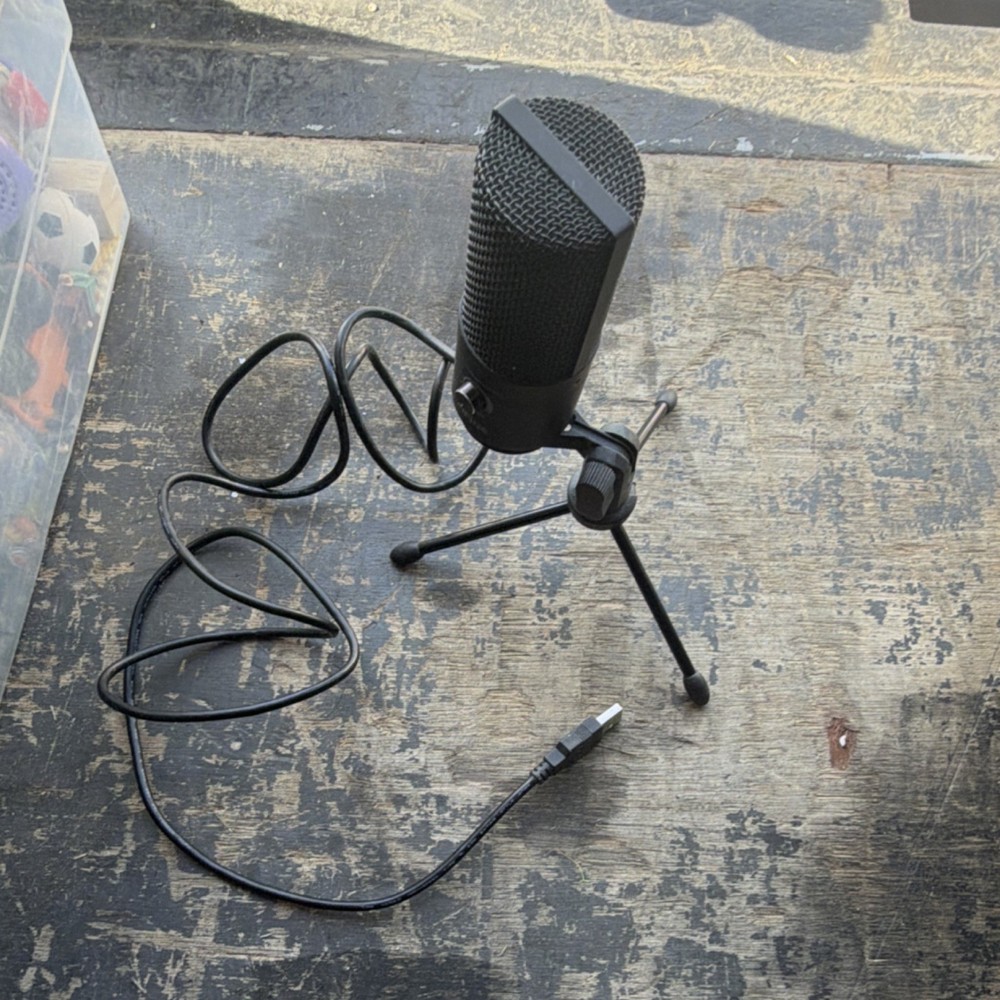 FIFINE USB Microphone Black with Tripod Stand and Volume Control