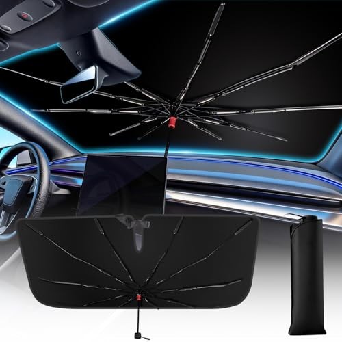 Foldable Car Sunshade - Windshield Umbrella - 57" L x 32" W