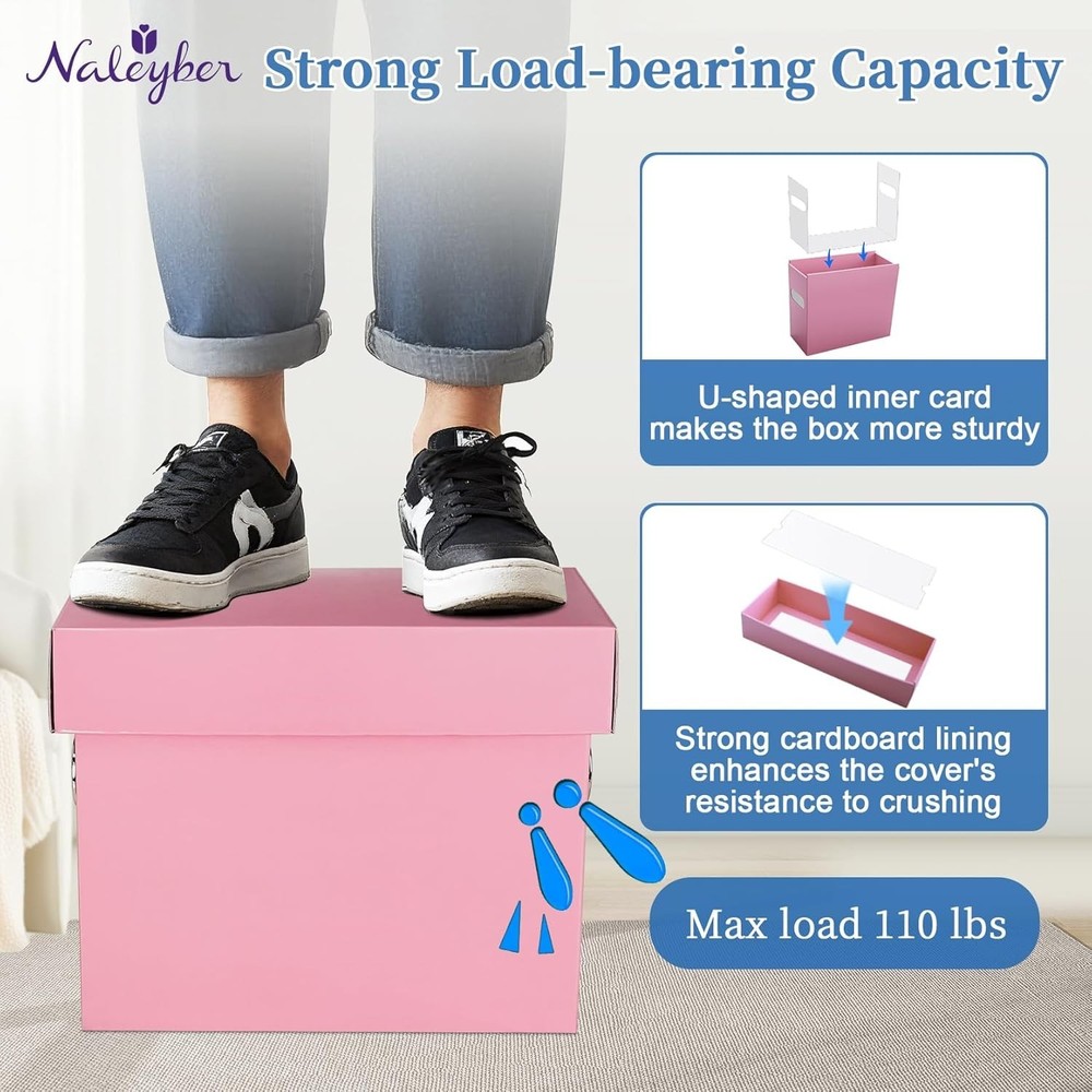 File Organizer Box with Lid & Handle, Thickened Cardboard Hanging File Folder...