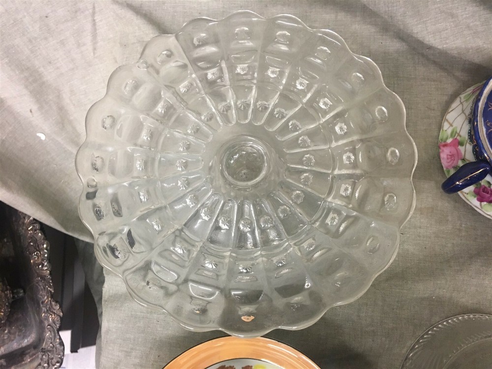 Vintage 10" Diameter Footed Cake Stand Star Pattern Unknown