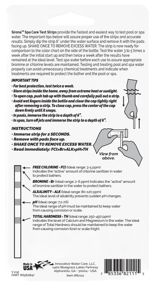 Sirona Spa Care Test Strips