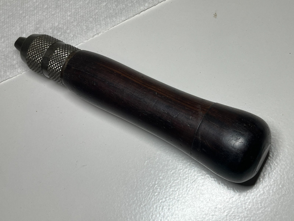 Vintage Rosewood Handle Multi Tool Wood Screwdriver w/9bits Chisel Drill