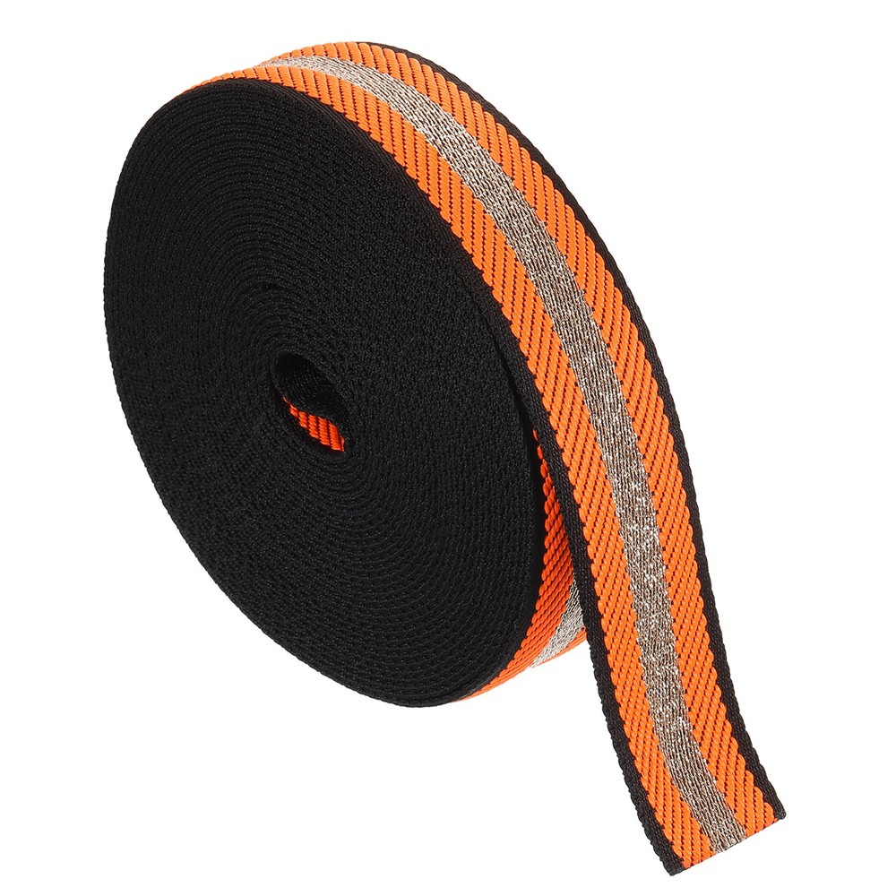 10Yards Nylon Webbing Strap, 38mm Striped Webbing Bag Strap, Orange