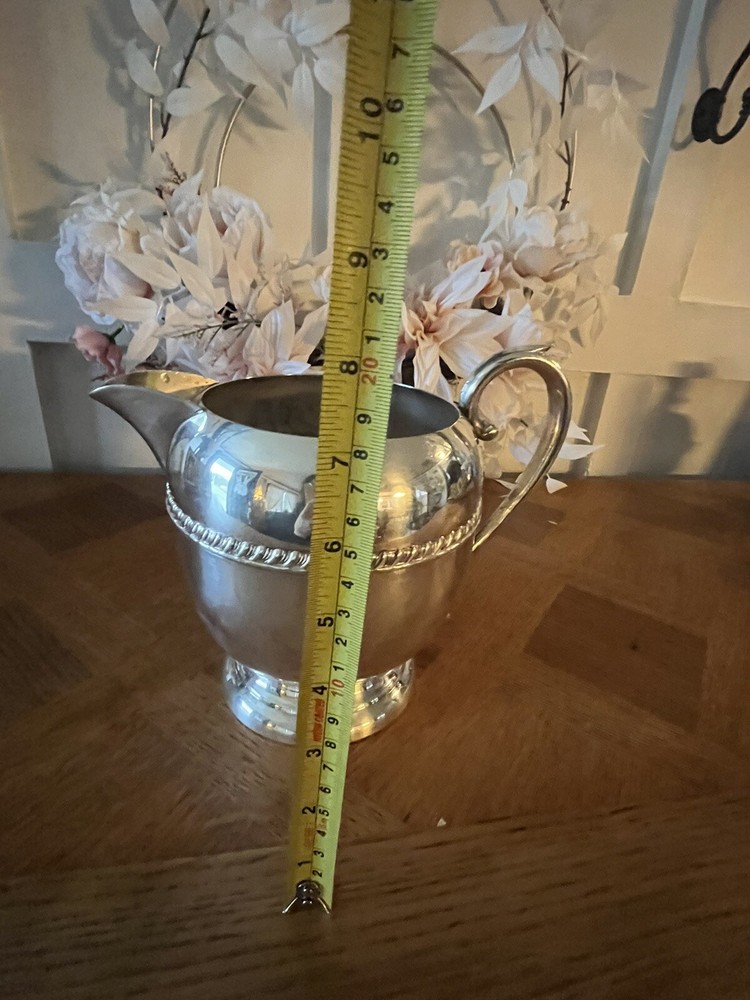 Vintage Sheridan Silver On Copper Water Pitcher