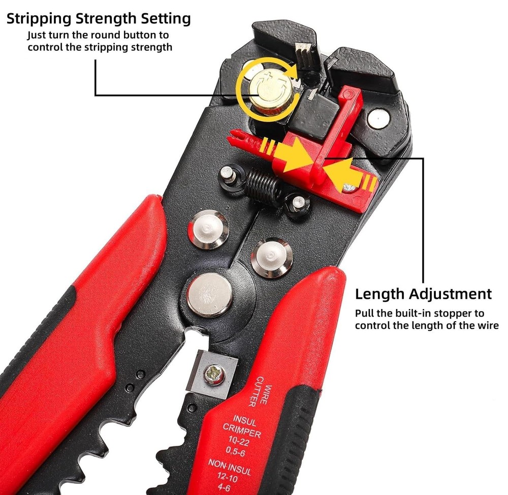 5 in 1 -Adjusting Wire Stripper Cutter,Multi-Functional Wire Crimping Tool Wi...
