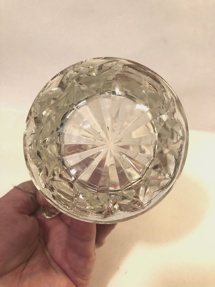 Cut glass Pitcher 5 1/4" and 3 1/2" diameter