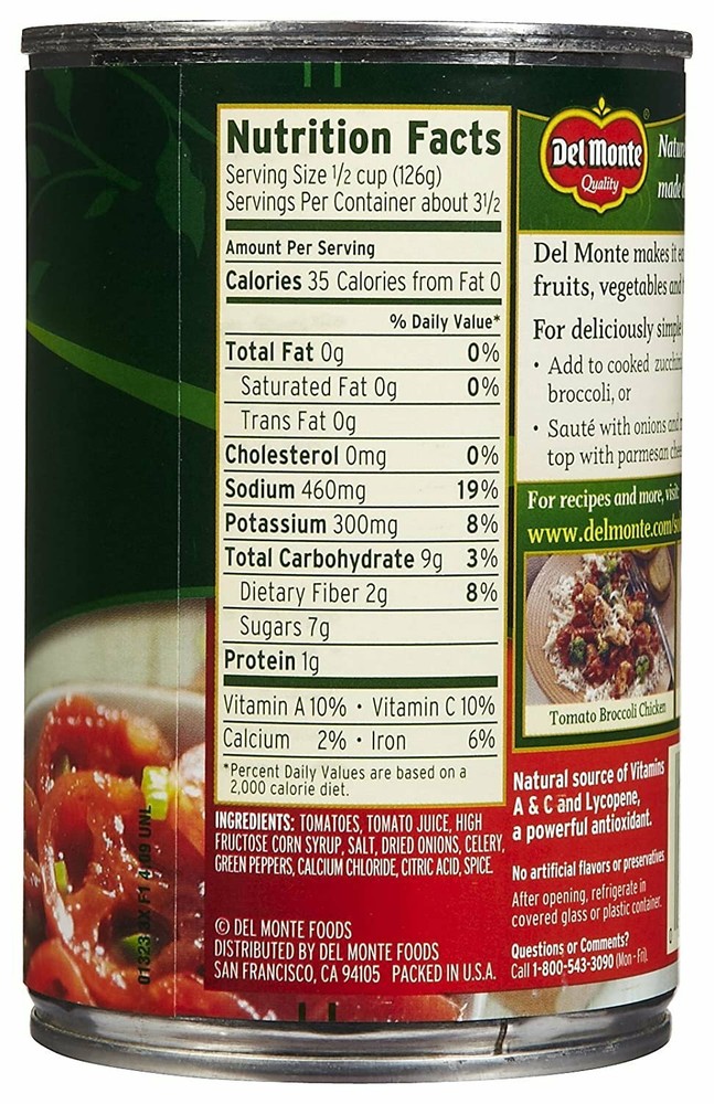 Del Monte Stewed Tomatoes, 14.5 oz, 6 pk