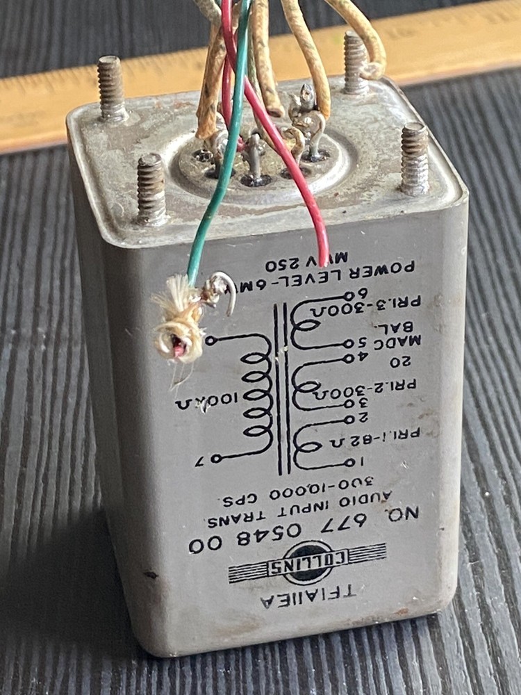 vintage Collins audio input Transformer 677-0548-00 TF1A11EA