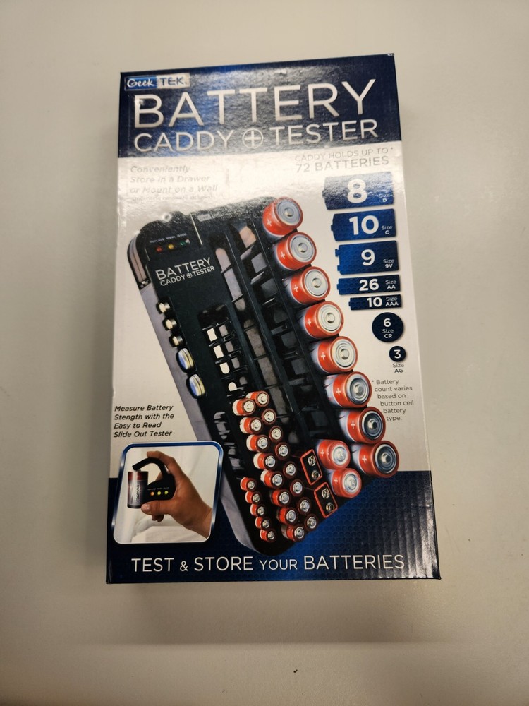 72 Battery Caddy Storage Plastic Holder Rack Organizer Removable Tester