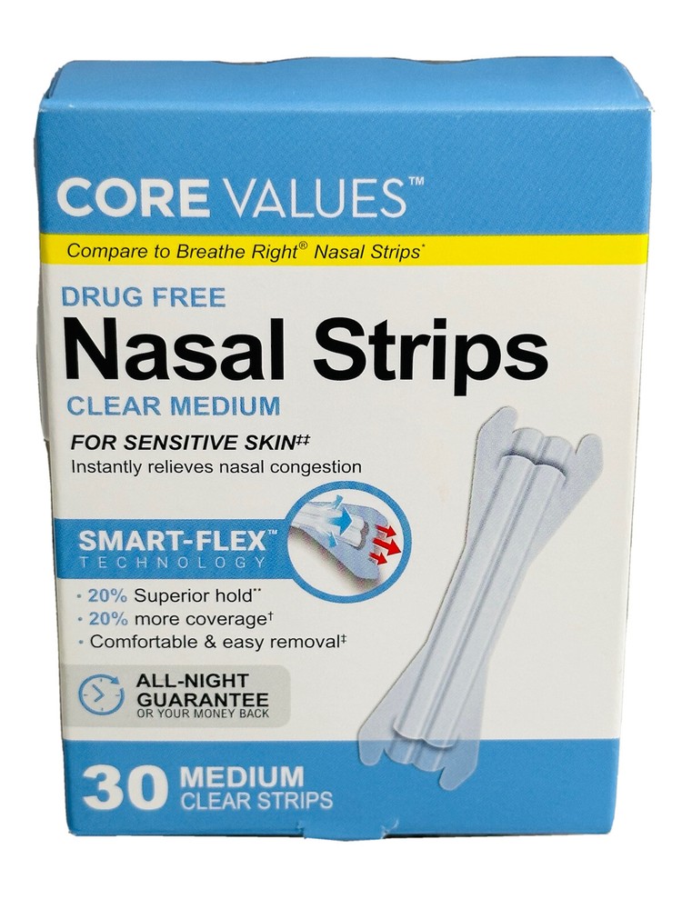 Breathe Right Clear Nasal Strips, Small/Medium - 30 Count