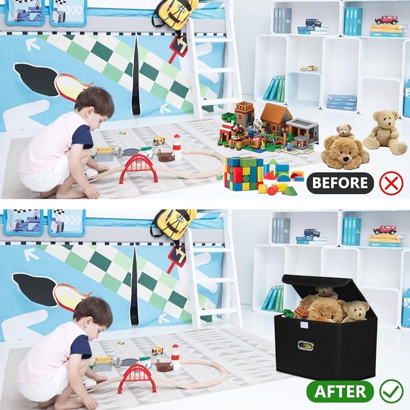 Foldable Storage Bins Durable Non-Woven Fabric Organizer Dustproof Space Saving