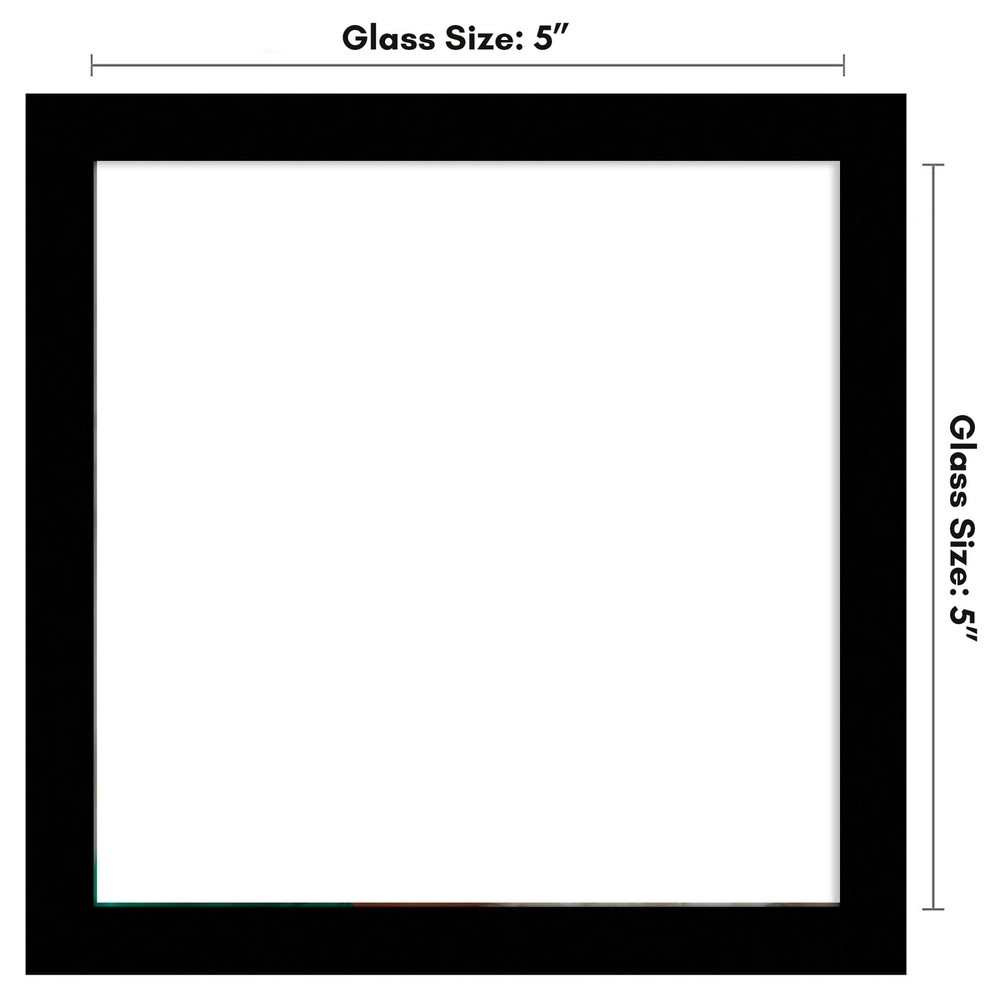 Square Photo Frame 5x5, Thin Border, Hanging Hardware Included, Black