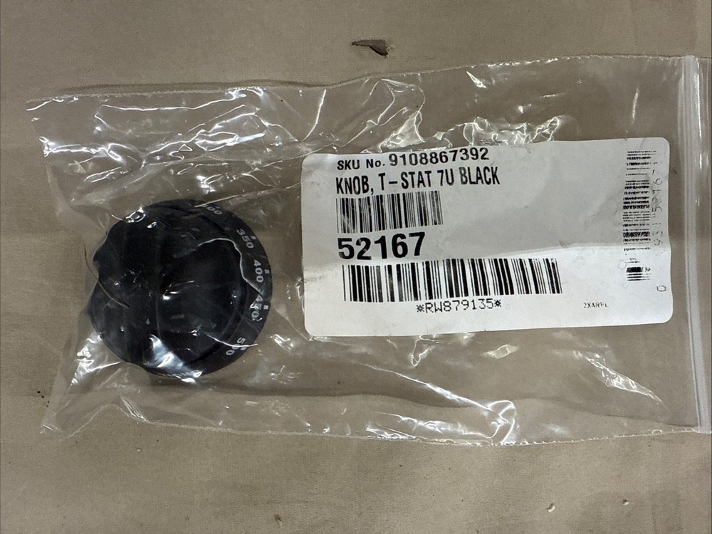 Atwood / Dometic 52167 Oven Thermostat Knob Black rv range/stove 9108867392
