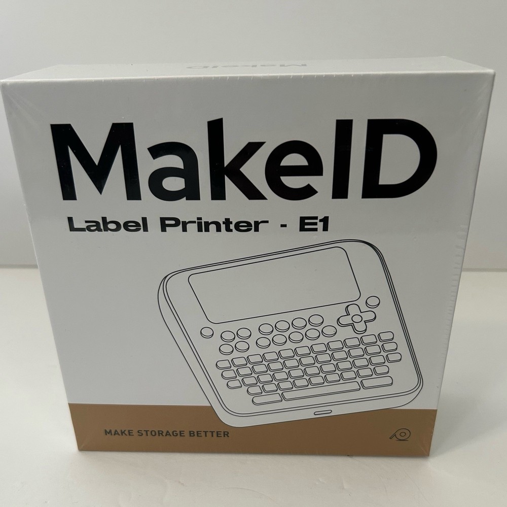 Make ID Label Maker E1 Thermal Printer LCD Screen - Prints 9mm, 12mm, 16mm Clear