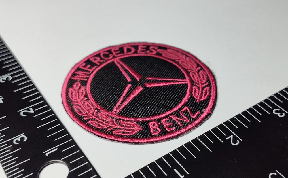 MERCEDES BENZ PATCH HOOK LOOP PATCH BADGE EMBLEM BLACK RED HIGH QUALITY NEW.