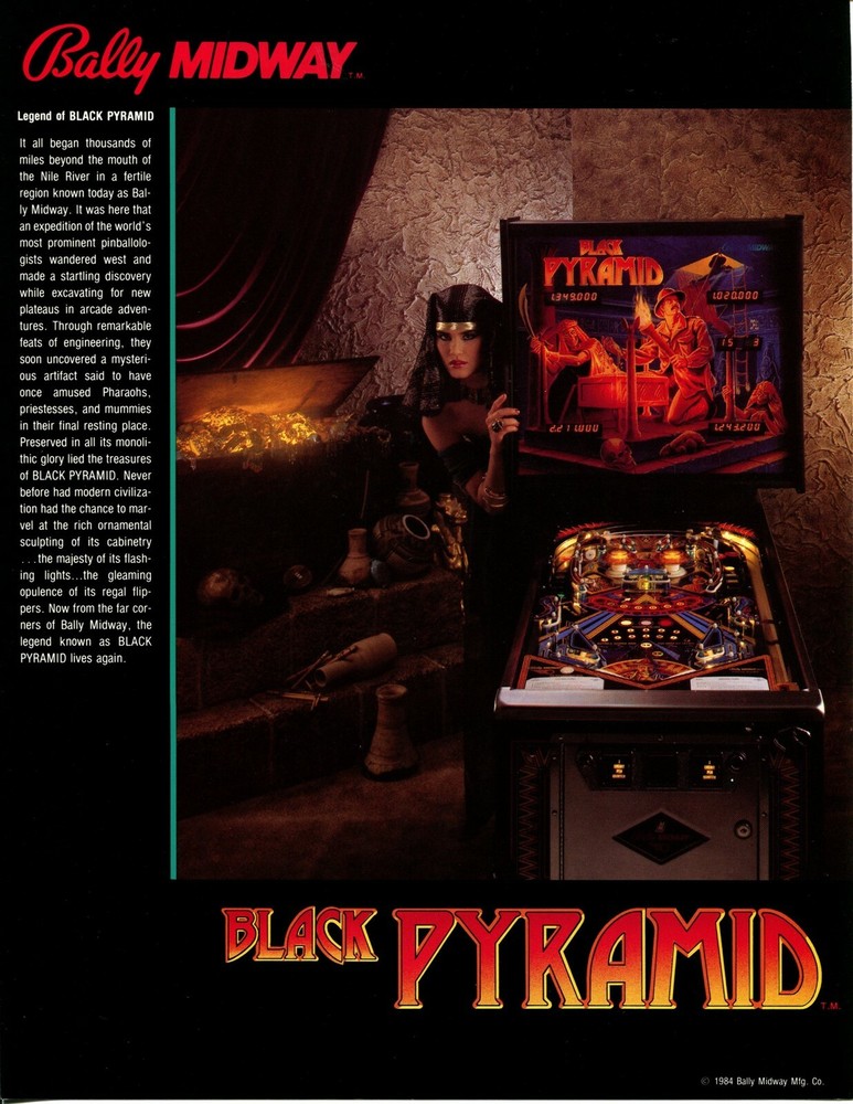 Black Pyramid Bally Pinball Flyer / Brochure / Ad