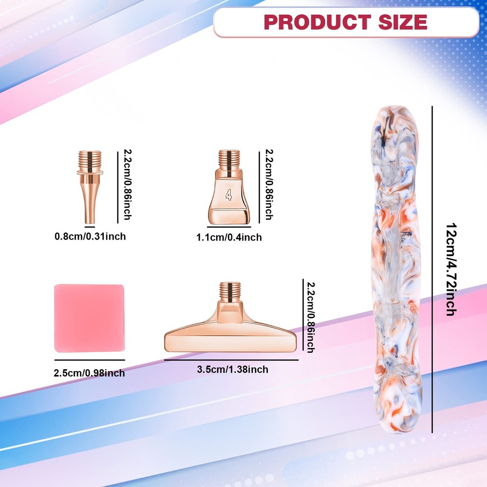 Diamond Painting Pen with Screw Thread Tips,1PCS 3pcs, RoseGold3pcs