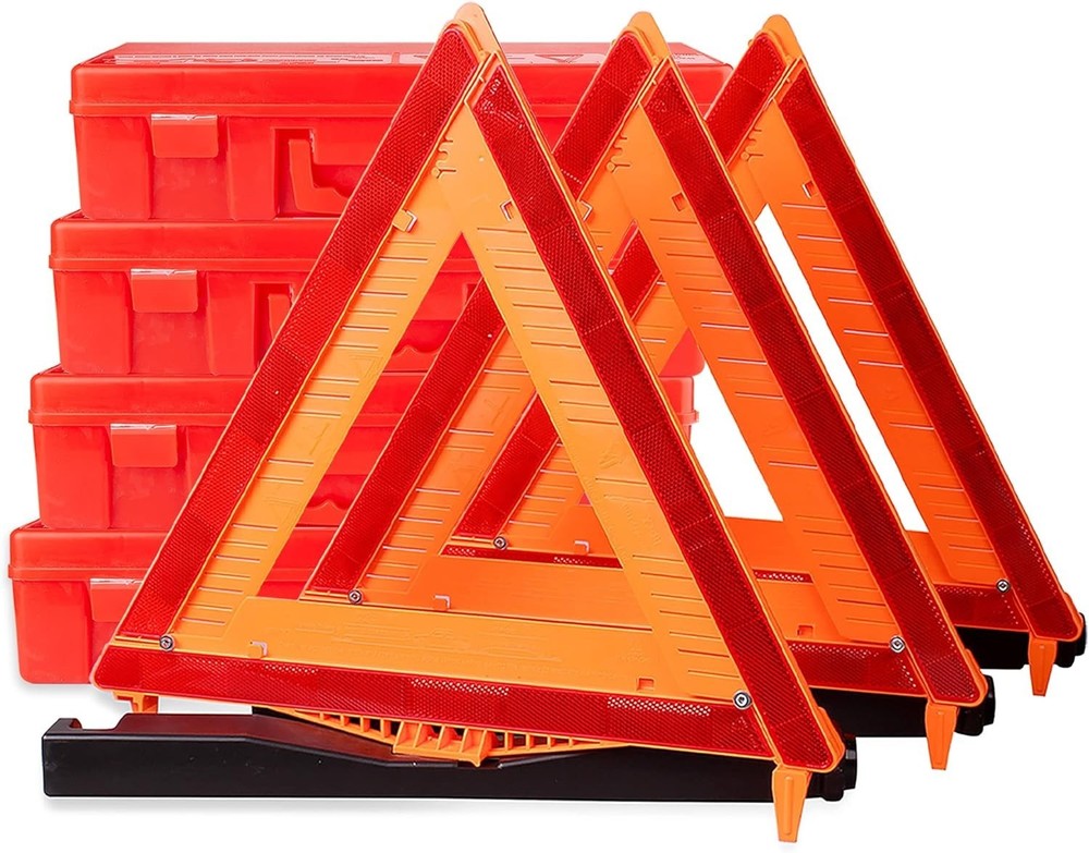 12 Pack DOT Approved Reflective Warning Triangles - Road Safety Kit Essentials