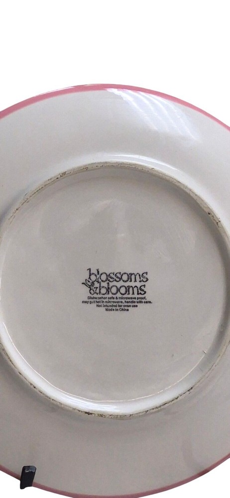 Easter Spring Ceramic Plate Pink Flower Blossoms & Blooms 8"