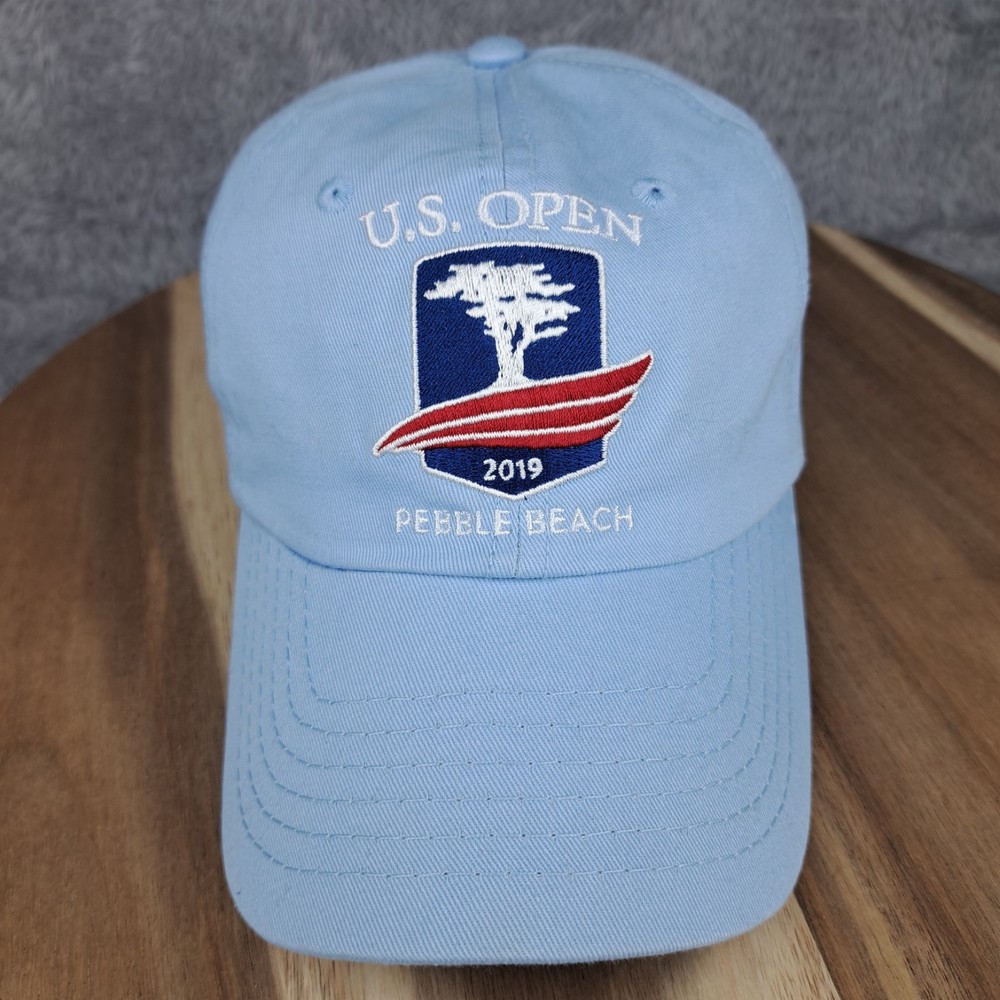 US Open Golf Hat Cap Strap Back Blue White 2019 Pebble Beach USGA Member Script