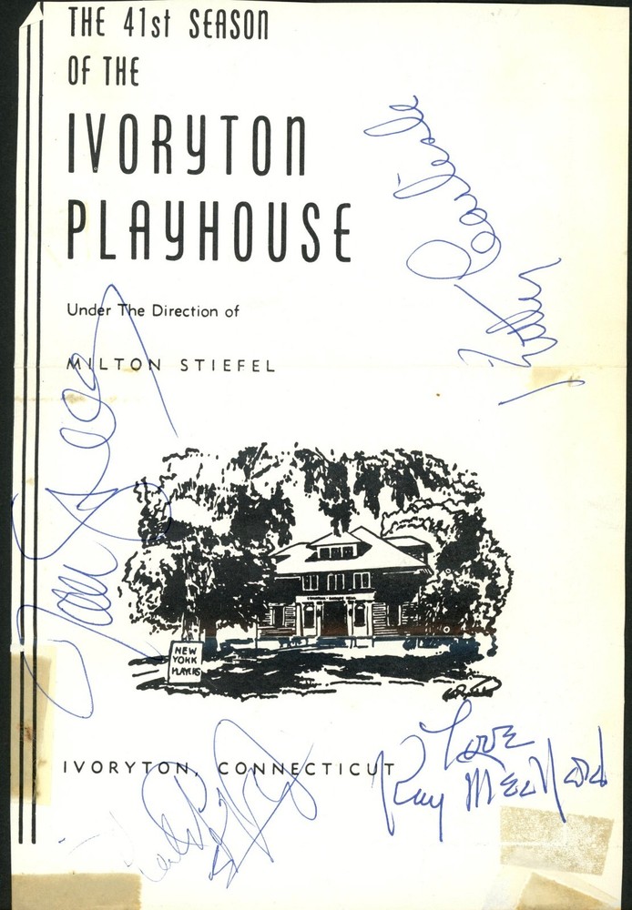 Vintage Program Page - Ivoryton Playhouse - Signed by Four Cast Members