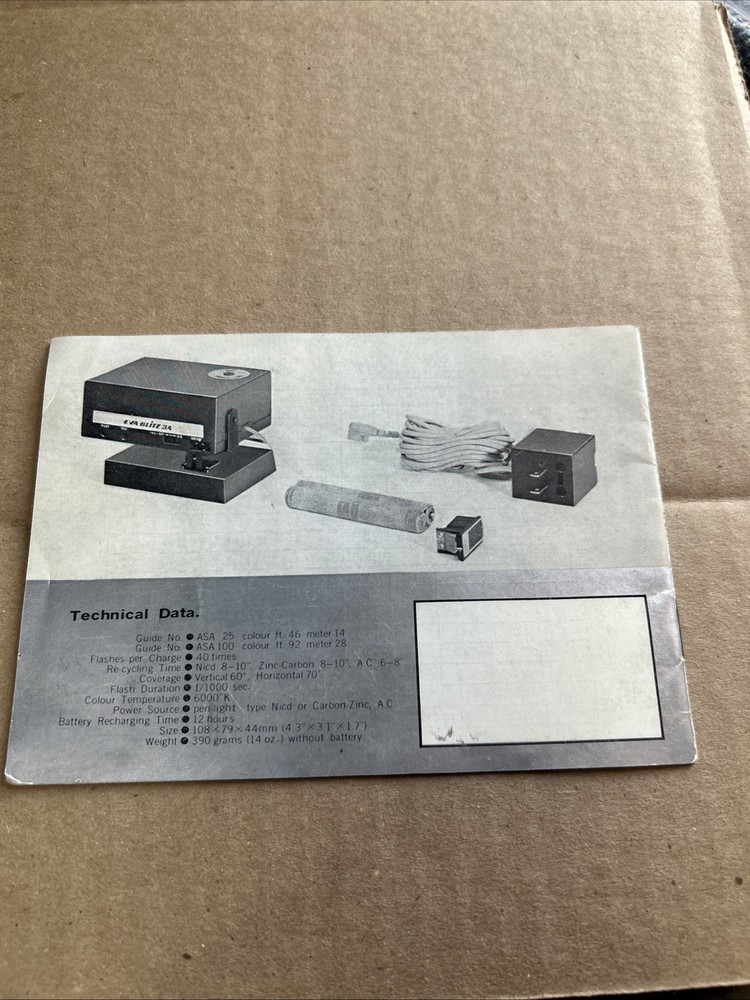 Eva Blitz 3A instruction book