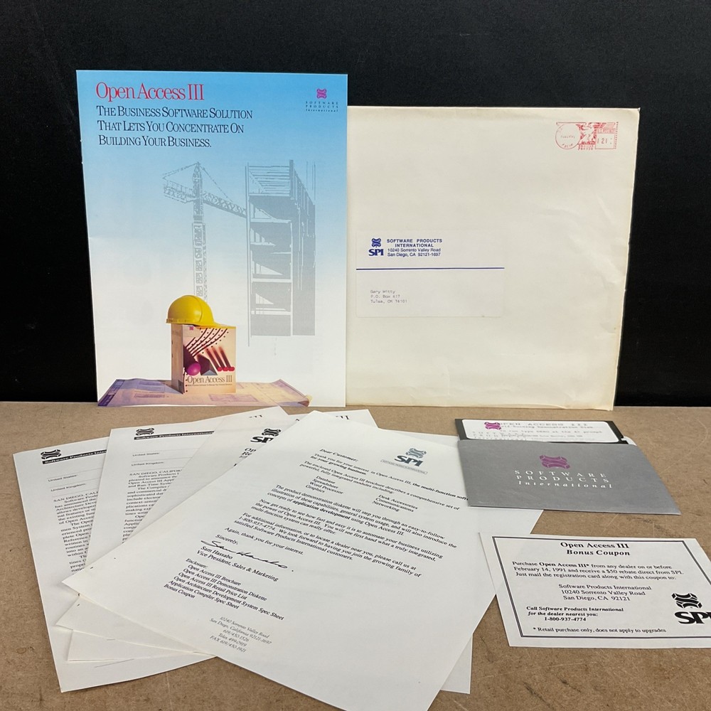 Software Products International SPI Open Access III Demo Disk Vintage Computing