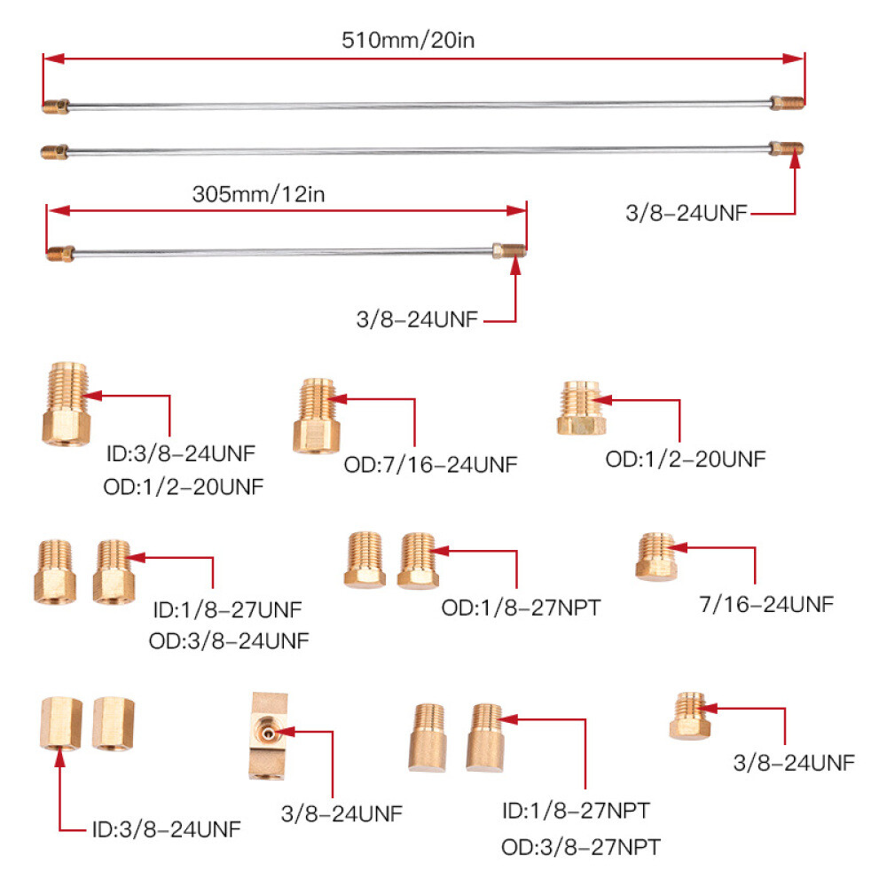 Brake Line & Fittings Install Assembly Kit for Front Line Lock Roll Control