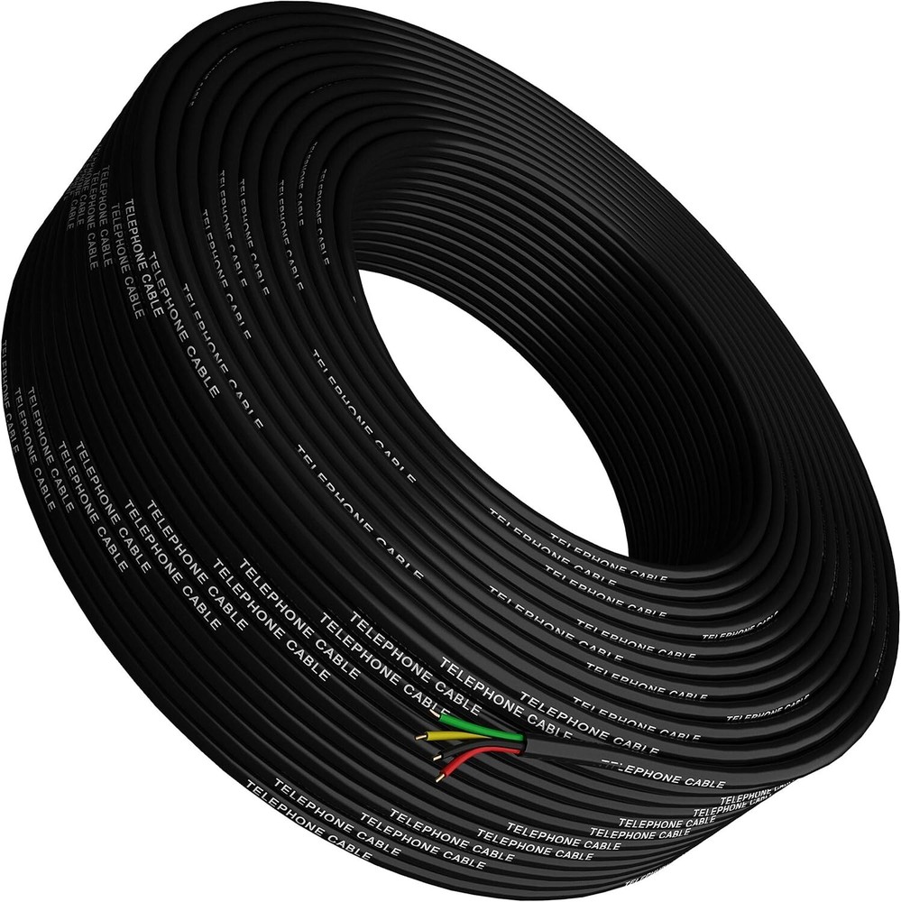 Premium 300ft Solid Copper Phone Cable - Durable 26 AWG Wire with PVC Protection