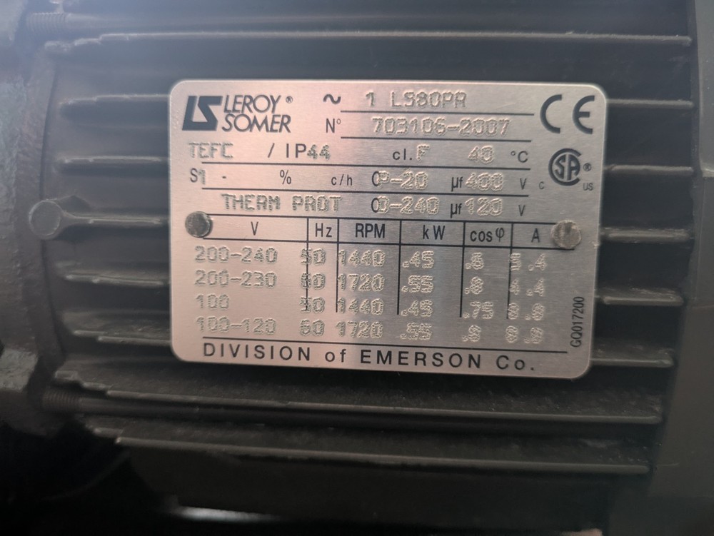 Varian DS 102 Rotary Vane Vacuum Pump, working