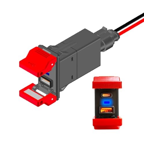 Dual USB Quick Charger Type A & Type C Socket Rocker Switch Style Charger Blue