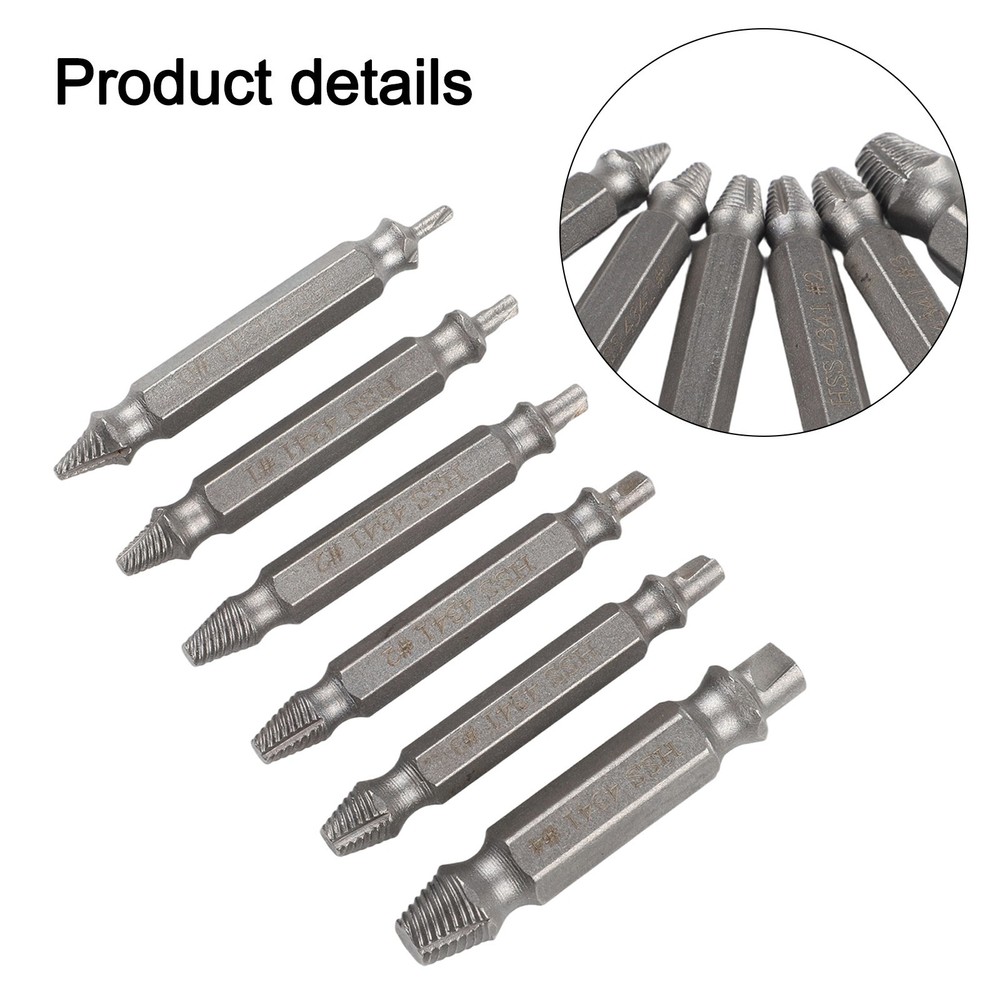 High speed steel Damaged Screw Extractor Replace 6PCS Speed Out Drill Bits Tool