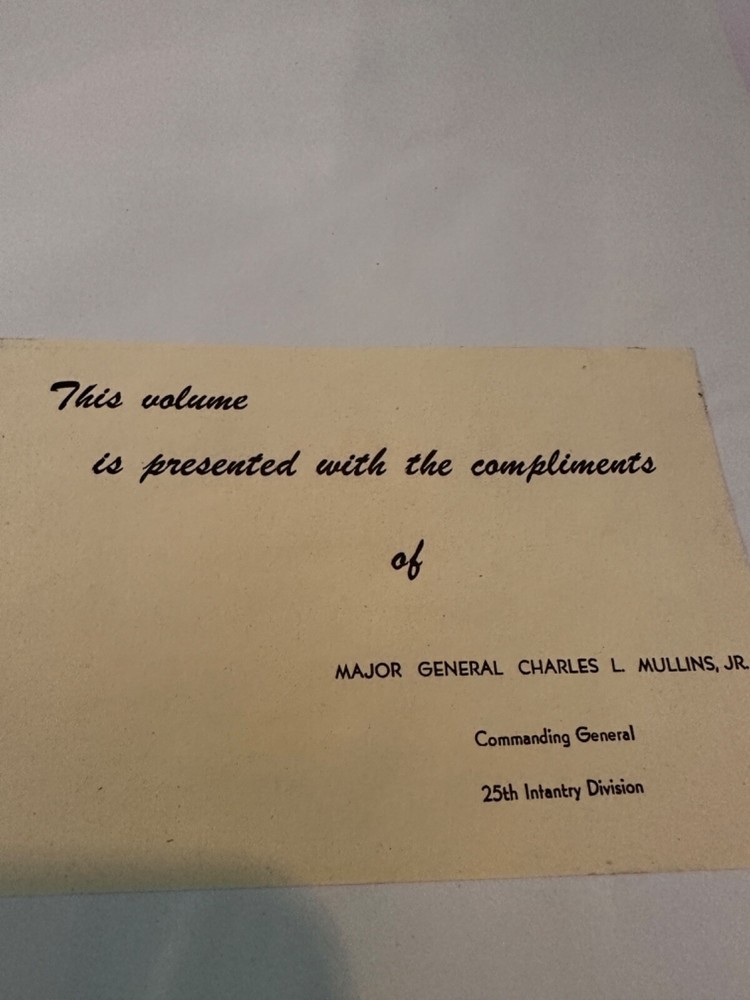 WWII 25 infantry Division History Book