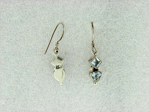 Sterling Silver and Pale Blue Topaz Wire Earrings