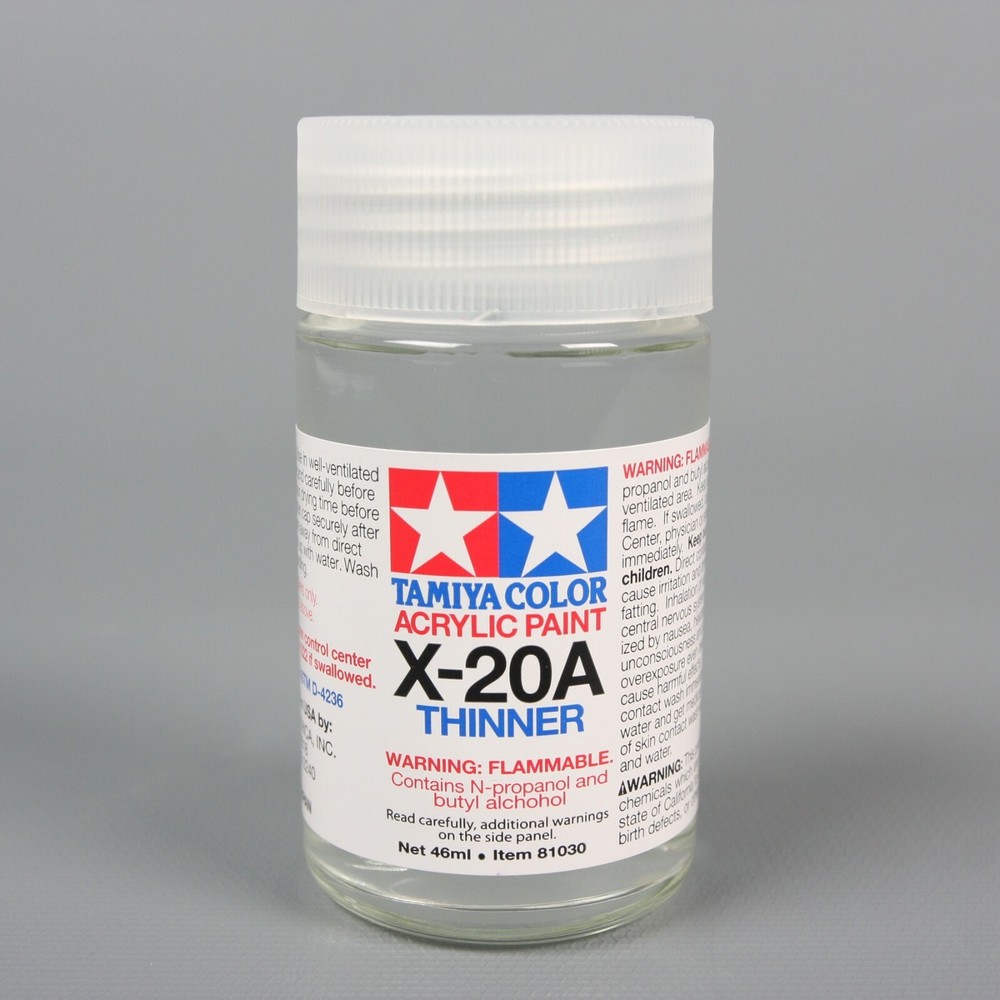 Tamiya 81030 Acrylic/Poly Paint Thinner, X-20A, 46ml
