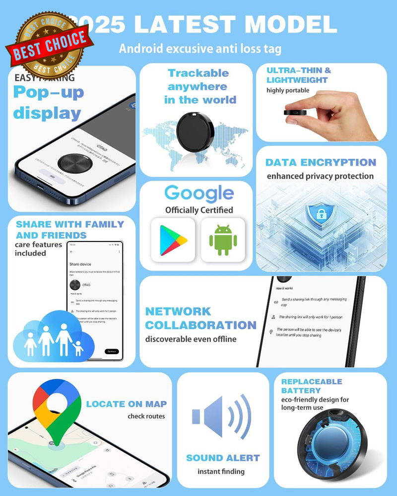 Air Tags for Android,Air Tags-4 Pack Android,Android Tracker Tags,2 Year Battery