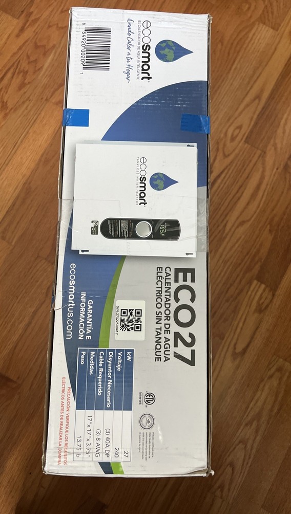 EcoSmart ECO 27 Tankless Water Heater, Electric, 27-kW - 17x17x3.75