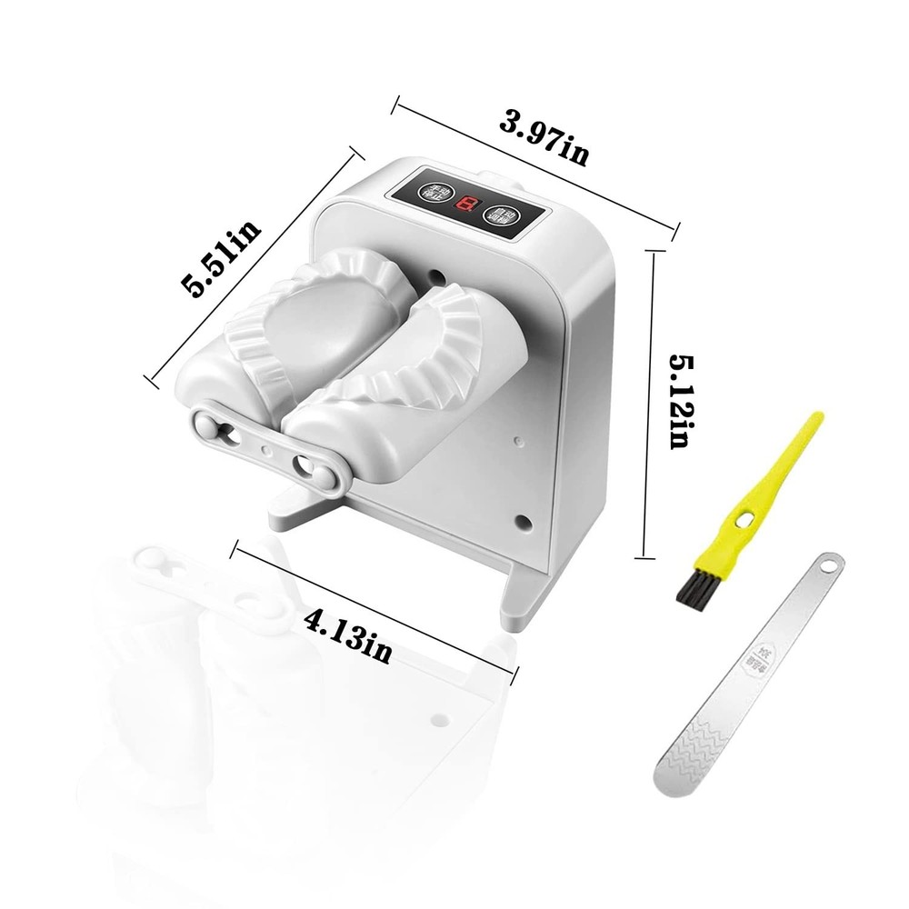 Automatic Electric Dumpling Press Maker Machine - Adjustable and 1, White