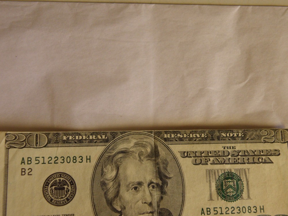 1996 Twenty Dollar Bill Error Misaligned Upshift Misprint