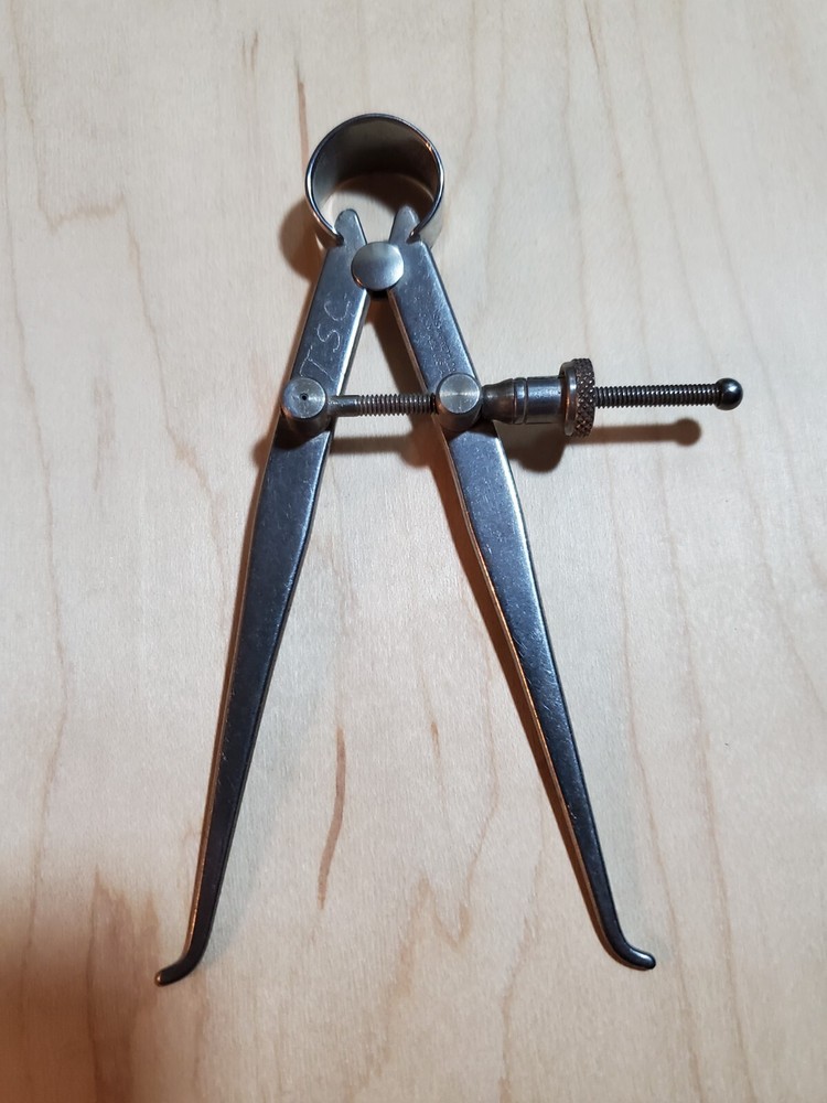 Starrett 73A-4 Toolmakers 4" Inside Calipers 4" Size Flat Leg, Quick Release Nut